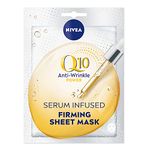 NIVEA Q10 Power Anti-Wrinkle + Firming Sheet Mask (5 Piece), Anti Ageing Moisturiser Mask, Face Mask Sheet with Coenzyme Q10, 10 Minute Anti Wrinkle Cream Mask