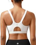 RUNNING GIRL White Sports Bras for Women,Molded Cup High Impact Sports Bras for Women Large Bust(3026_White_XXL)