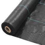 Weed Control Barrier Fabric 100gsm Black Heavy Duty Garden Landscaping Ground Cover Membrane - For Artificial Grass, Patios, Paths, Flower & Beds (1m x 50m)