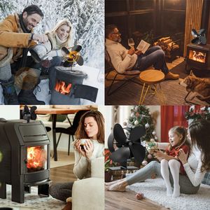 BenkerEsti Wood Stove Fan – Black, Heat Powered Fireplace Accessory