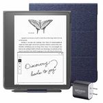 Kindle Scribe Essentials Bundle including Kindle Scribe (32 GB), Premium Pen, Fabric Cover - Denim, and Power Adapter