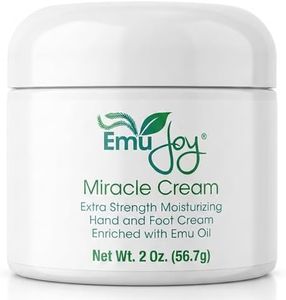 Emu Joy Miracle Cream - Extra Strength Hand & Foot Cream for Cracked Heels, Dry Skin & Calluses - Lanolin, Beeswax & Emu Oil Formula - For Hands, Feet, Elbows & Knees - 2 oz