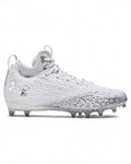 Under Armour Spotlight Clone 3.0 MC Mens Football Cleats, White/Metallic Silver, 10 UK