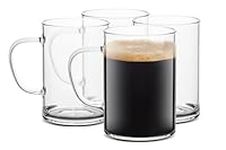 LUXU Glass Coffee Mugs Set of 4,Lar