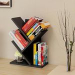 Godferyxin Book Tree Bookshelf, 3-Tier Wood Bookshelf Tree Bookcase for Displaying Books, CDs, Magazines and More at Office, Home or School