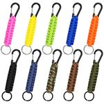 Hicarer 10 Pieces Paracord Keychain Quick Release Key Clip Lanyard Key Ring Hook Heavy Duty Keychain for Men Women Sports, Fresh Color, Medium