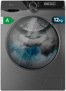 Cecotec Lave-linge 12 kg Chargement Frontal Bolero DressCode 121000 Steel. 1400 tr/min max réglables, 2000 W, certification WoolMark, moteur Inverter Plus, 14 programmes, Spa Care, départ différé.