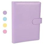 falllea A5 PU Leather Ring Binder, Refillable 6 Round Ring Binder Cover, Business Notebook Binder Notepad and Meeting Notebook, Travel Writing Notebook Diary Binder Cover(Purple)