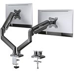 BIJASANI Dual Monitor Stand For Desk, Gas Spring Dual Monitor Arm Desk Mount Stand For Trading Monitor Setup At Home, Dual Monitor Arm Holds Upto 32 Inch Monitor With 10 Kg Weight Capacity