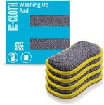 E-Cloth Washing Up Pad, Premium Microfiber Non-Scratch Kitchen Dish Scrubber Sponge, Ideal for Dish, Sink and Countertop Cleaning, 100 Wash Guarantee, Yellow, 4 Pack