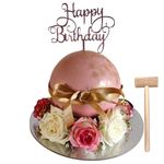 Bigwishbox Pink Pinata Smash Cake 1 Kg Ball Shape | Chocolate Cake Inside | Birthday Cake | Surprise Cake - Next Day Delivery