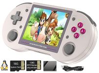 RG353PS Retro Portable Game Console, Linux System Single Chip RK3566 3.5 Inch IPS Screen 128G TF Card Pre-Installed 4519 Games (Grey)