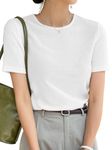 Leriya Fashion Women's Western Tops Regular Fit T-Shirt (LF-W2028_White 01 S)