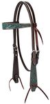 Turquoise Cross Carved Turquoise Flower Brow Band Headstall