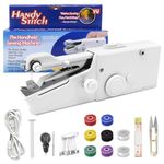 hautllaif Handheld Sewing Machine, Portable Sewing Machine with Accessories, Mini Sewing Machine for Beginners & Adults, Small Hand Sewing Machine for DIY Clothing & Fabric, Embroidery & Magic Stitch