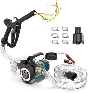 Seesii Electric Fuel Transfer Pump 12 V, Diesel Transfer Pump 13.2 GPM with Nozzle Hose for Diesel Kerosene, Self-Priming Oil Transfer Pump for Agricultural Machinery, Boats, RVs, Fuel Barrels
