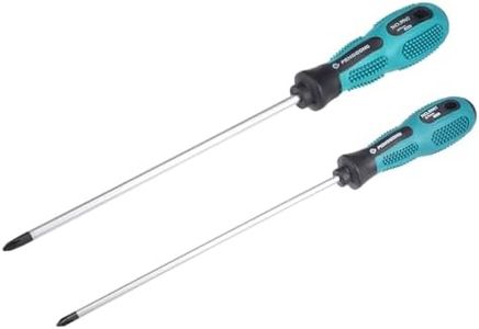 uxcell Phillips Screwdriver Set, PH1 & PH2 Magnetic Cross Screw Driver 8" Extra Long Round Shaft | CR-V
