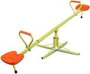 Nova Microdermabrasion Kids Seesaw Swivel Teeter-Totter Home Playground Equipment, 360 Degrees Rotating Safe, Outdoor Fun Toy Set for Kids, Toddlers, Boys, Children (2 Seats)