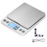 KUBEI Upgraded Larger Size Digital Food Scale Weight Gram, 5kg/0.1g Kitchen Scale for Cooking Baking, High Precision Electronic Scale with LCD Display