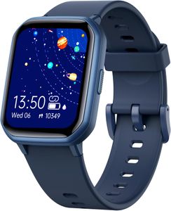 Kids Smart Watch for Boys – Waterproof Fitness Tracker, 1.5” DIY Face, Heart Rate, 19 Sport Modes, Blue