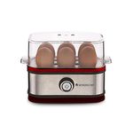 Wonderchef Crimson Edge Instant Electric Egg Boiler with 6 Egg Poachers|3 Boiling Modes, Soft, Medium, Hard| Red| 2 Year Warranty