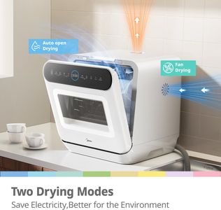 COMFEE Tabletop Dishwasher, 6L Compact Countertop, White