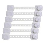 Dreambaby Twist 'N Lock Multipurpose Latch - Child Safety Locks - White - 6 Pack - Model G1435