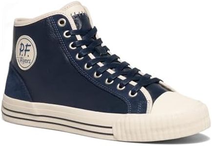 P.F. Flyers Center Navy Blue High Top Sneakers for Men and Women, Retro Leather and Suede Shoes, Unisex
