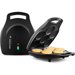 Holstein Housewares HH-09037017B Non-Stick 6-Section Multi-Food Maker-Arepas, Mini Pancakes, Corncakes and More, Bakelite, Matte Black