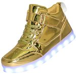 Kids Light up Shoes Led Sneakers USB Charging Flashing Trainers for Boys Girls High Top Sneakers Gold38