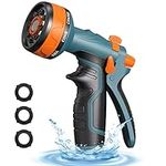 HmiL-U Upgrade Garden Hose Nozzle Sprayer with Water Volume Control Valve, High Pressure Water Gun, 8 Adjustable Watering Patterns Suitable for Watering Plants Washing Cars and Showering Pet