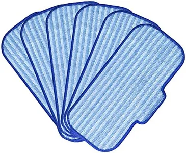 Newbealer 6 PCS Replacement Microfiber Pads for Steam Mops (NB603C NB602N) - Durable, Washable, and Reusable for Hardwood, Laminate, Tile, and Ceramic Flooring, Blue-White