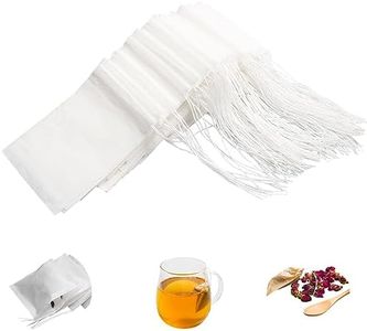 Eketirry 100pcs Tea Filter Bags for Loose Tea, Small Empty Tea Bags, Natural Wood Pulp Paper Material, Disposable Unbleached Tea Filter Bags with Drawstring for Loose Tea (White,1.97 x2.76 inch)