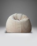 Mollismoons Fur Bean Bag Sofa Couch for Living Room Ivory Color Cream Color Best Bean Bag for Living Room Luxury Bean Bag Lounge Chair Latest Bean Bag (Bean Bag XL Size Filled with Beans)