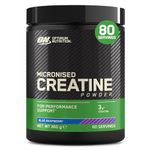 Optimum Nutrition Micronised Creatine Powder Flavoured, Blue Raspberry – 3 g creatine monohydrate per Serving, Muscle Fuel for high Intensity Training, 360 g, 80 Servings – Performance Support