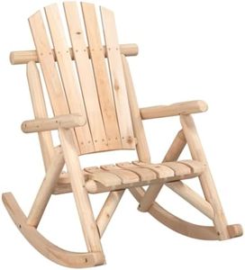 vidaXL Outdoor Rocking Chair, Wooden Adirondack Chair, Lounge Chair for Garden Patio Balcony, Outdoor Furniture, Solid Wood Spruce