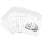 3dRose Brain - Greeting Cards, 6 x 6 inches, set of 12 (gc_38393_2)