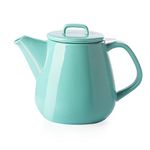 SWEEJAR Ceramic Teapot, Large Tea Pot with Stainless Steel Infuser, 40 Ounce, Blooming & Loose Leaf Teapot for Tea Lover, Gift, Family,(Turquoise)