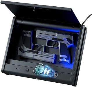 PINEWORLD Gun Safe, Biometric Gun Safes For Handgun, Pistols Safe With Fingerprint, 3 Quick Access Gun Lock Box for Firearm, Pistol Safe Box For Home Bedside Nightstand Car, Nice Gift For Men/Women