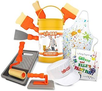 Li’l-Gen Pretend Play Painter Set with Book - 11 Piece Kids Tool Set with Dress Up Cap and Apron - Mess Free Toddler Toys for Boys and Girls - Gift Toys for Ages 3 + Years Old