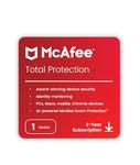 McAfee Total Protection 2024 | 1 Device, 2 Years | Antivirus Internet Security Software | Password Manager & Dark Web Monitoring Included | PC/Mac/Android/iOS | Email Delivery