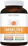 Immune System Booster - High Strength 11-in-1 Immune Support Supplement - Vitamin C, D, B, E, Zinc, Magnesium, Selenium - Extracts of Turmeric, Ginger, Elderberry, Olive Leaf - 60 Capsules (No Pills)