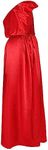 Regenboog 43inch Red Hooded Satin Cloak,Satin Cape for Adults,Halloween Christmas Costumes,Masquerade,Wizard,Vampires