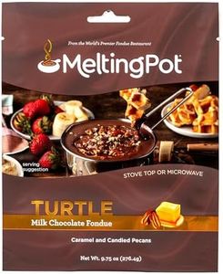 Melting Pot Chocolate Fondue; Mini Chocolate Wafers For Melting, Milk Chocolate Turtle Flavor, Pack of 3, 9.75oz Bags