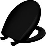 Bemia|#Bemis 200SLOWT 047 Slow Close Sta-Tite Round Closed Front Toilet Seat, Black,