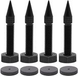 Flushbay 4 Pack Speaker Spikes Floor Protectors Adjustable Speaker Isolation Spikes M6 Black for Subwoofer CD DVD Player Turntable Recorder Chassis with Speaker Isolation Feet Pad (M6)