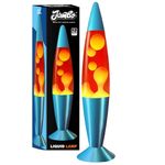 Jambo 16-Inch Groovy Volcano Lamp- Blue Base, Red Liquid, Orange Wax, Relaxing Night Light Nighlight Home Decor Living Room Office Bedroom Lamp for Adults, Teens, and Kids, Cool Lamps for Man Cave