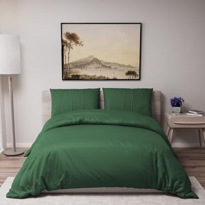 Dreamzie Funda Nordica Cama 240x220 cm con 2 Funda Almohada 80x80 cm - Verde - Funda nordicas 240x220 Adulto de 100% Microfibra. Funda Nordica Certificada sin Productos Químicos (Oeko Tex)