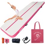 AIRHOP Gymnastics Tumbling Mat 4/8 Inches Thick, 10ft/13ft/16ft/20ft Inflatable Gymnastics Training Mat for Kids Home Use, Gym, Cheerleading with Electric Pump