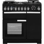 Rangemaster Professional Deluxe PDL90DFFGB/C 90cm wide Dual Fuel Range Cooker with Gas Hob - Black - A/A Rated